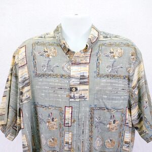 AFTCO The International Game Fish Assosiation 2XL Cotton Green Tan Dress Shirt